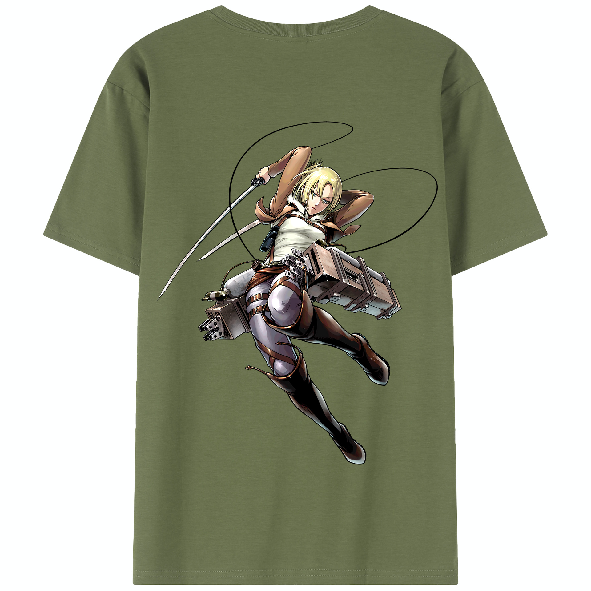 （画像用） 進撃の巨人 アニ・レオンハート Attack on Titan Annie Leonhart 綿100％半袖Tシャツ（背面プリント）